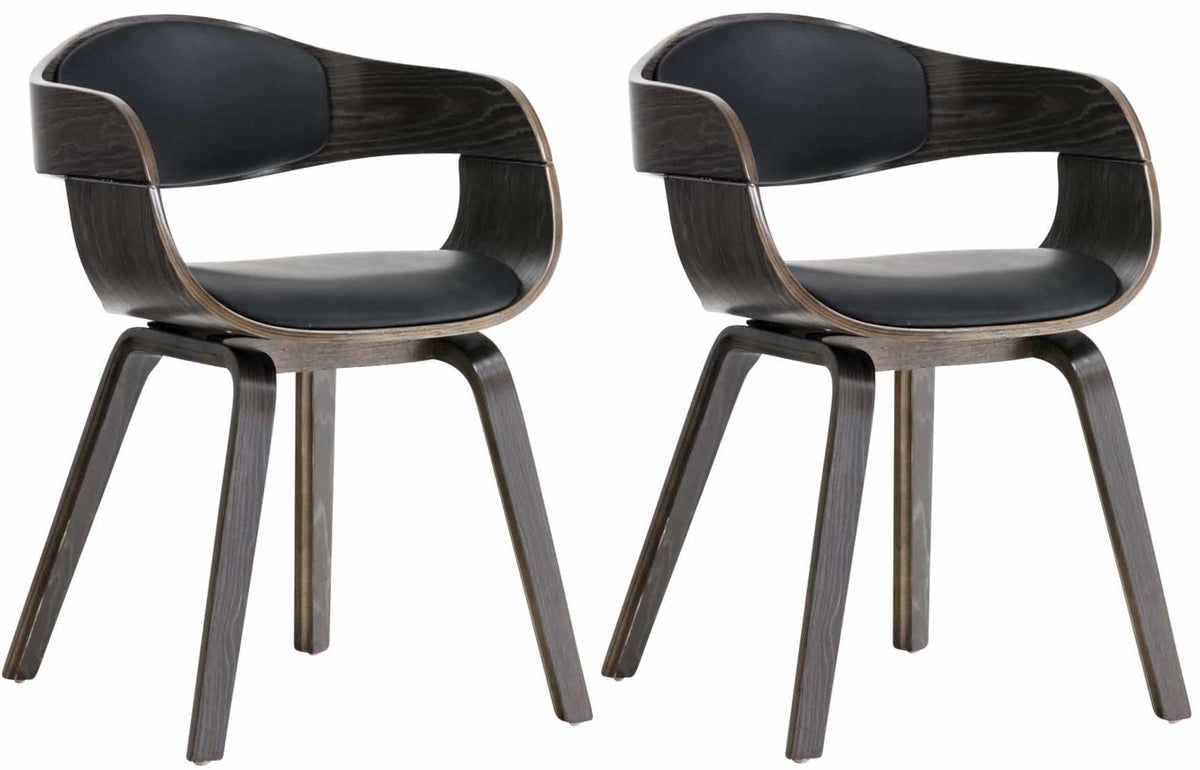 Set van 2 Kingston Stoelen Kunstleer zwart/grijs schwarz/grau
