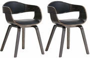 Set van 2 Kingston Stoelen Kunstleer zwart/grijs schwarz/grau