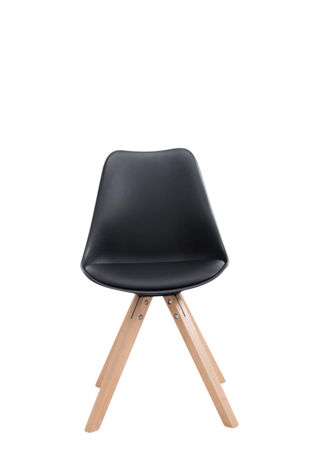 Set van 4 stoelen Toulouse - Vierkant - Kunstleer zwart,natura schwarz