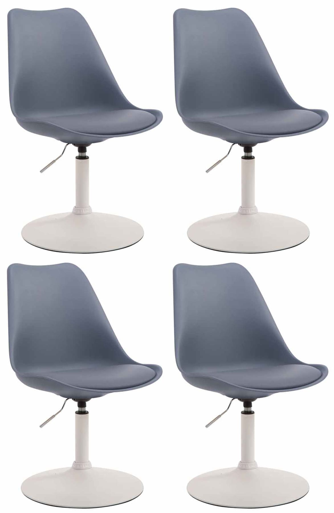 Set van 4 eetkamerstoelen Maverick - Kunststof grijs,wit grau