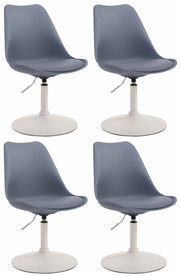 Set van 4 eetkamerstoelen Maverick - Kunststof grijs,wit grau