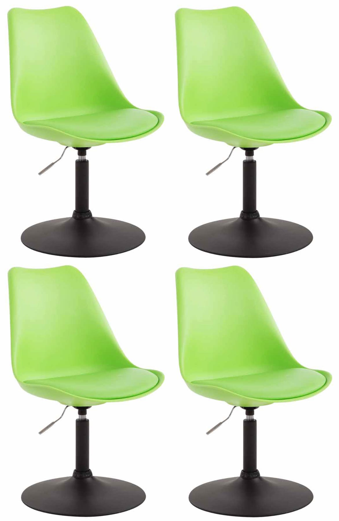 Set van 4 eetkamerstoelen Maverick - Kunststof groen,zwart grün