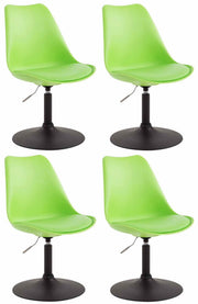 Set van 4 eetkamerstoelen Maverick - Kunststof groen,zwart grün