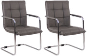 Set van 2 stoelen Gandia kunstleer grijs,chroom grau