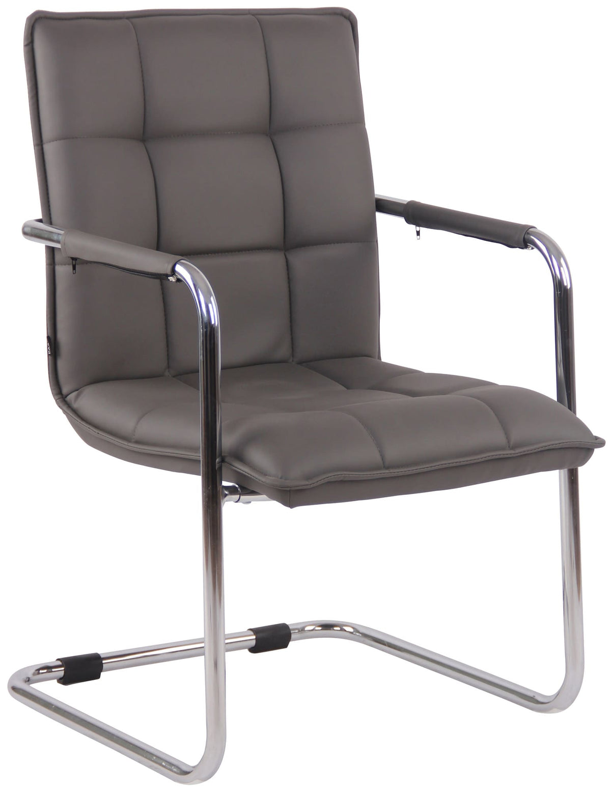 Set van 2 stoelen Gandia kunstleer grijs,chroom grau