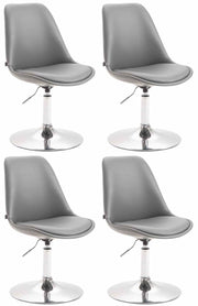 Set van 4 Eetkamerstoelen Maverick Kunstleer grijs,chroom grau