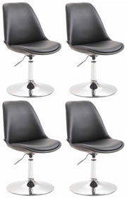 Set van 4 Eetkamerstoelen Maverick Kunstleer zwart,chroom schwarz
