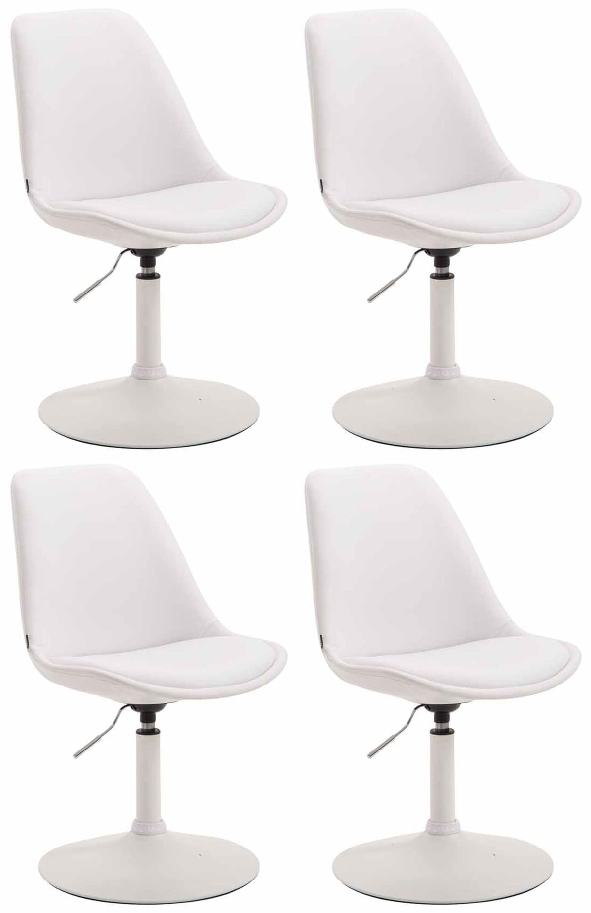 Set van 4 Eetkamerstoelen Maverick Kunstleer wit,wit weiß