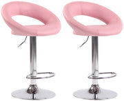 Set van 2 Barkrukken Olinda Kunstleer roze,chroom pink