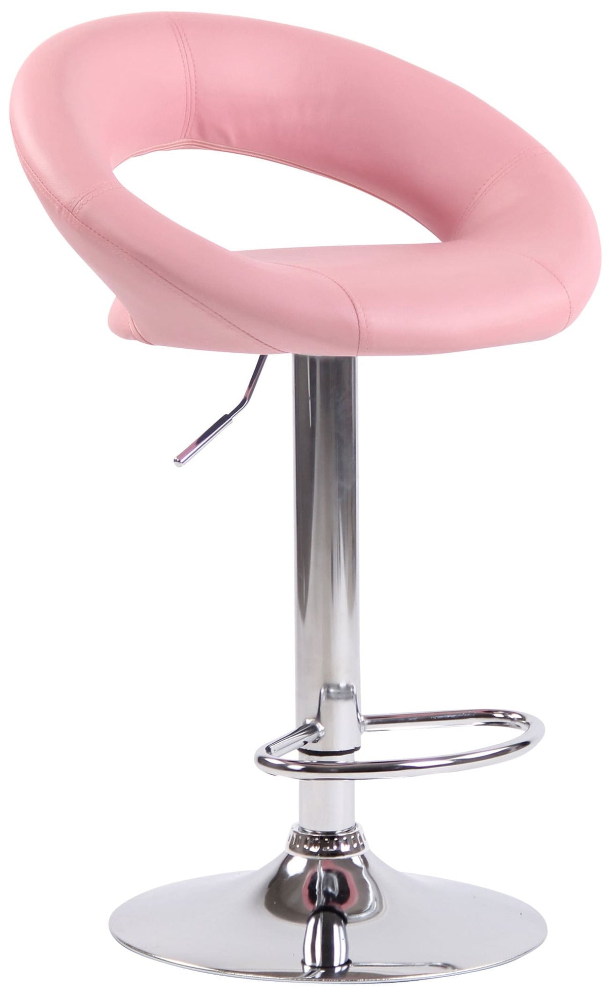 Set van 2 Barkrukken Olinda Kunstleer roze,chroom pink
