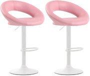 Set van 2 Barkrukken Olinda Kunstleer roze,wit pink