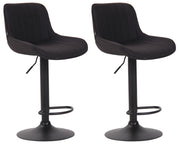 Set van 2 barkrukken Lentini stof zwart,zwart schwarz