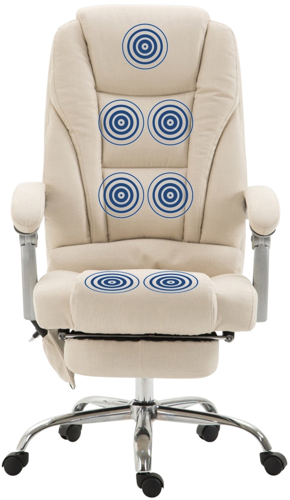 Bureaustoel Pacific Stof met Massagefunctie creme creme