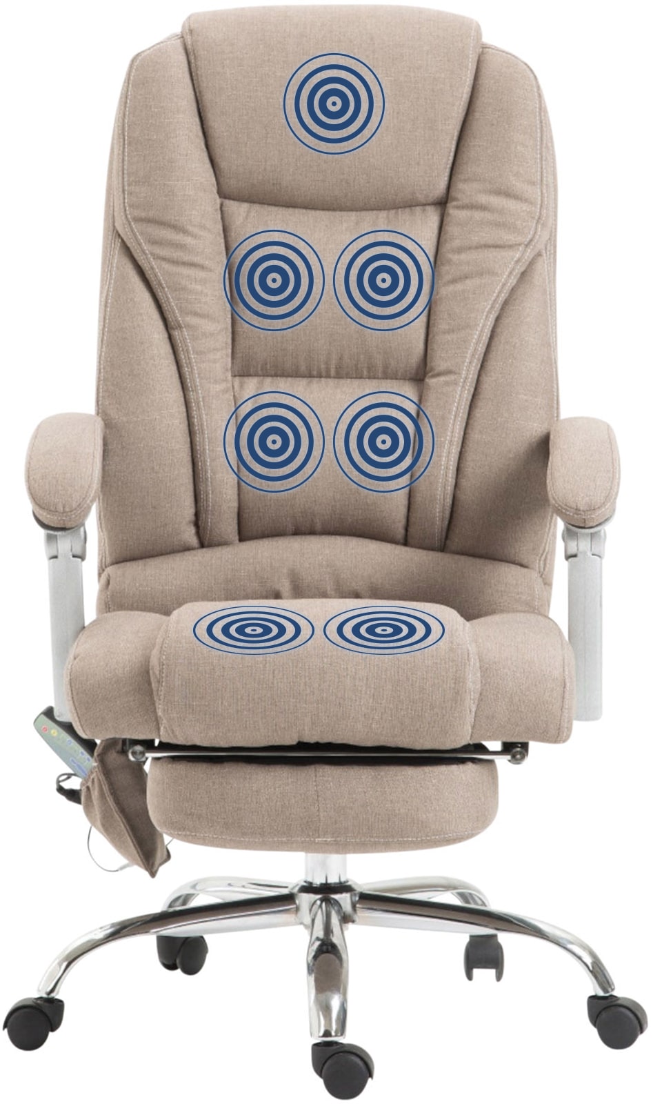 Bureaustoel Pacific Stof met Massagefunctie taupe taupe