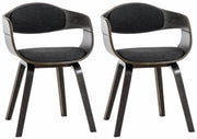 Set van 2 Kingston eetkamerstoelen Stof grijs/donkergrijs grau/dunkelgrau