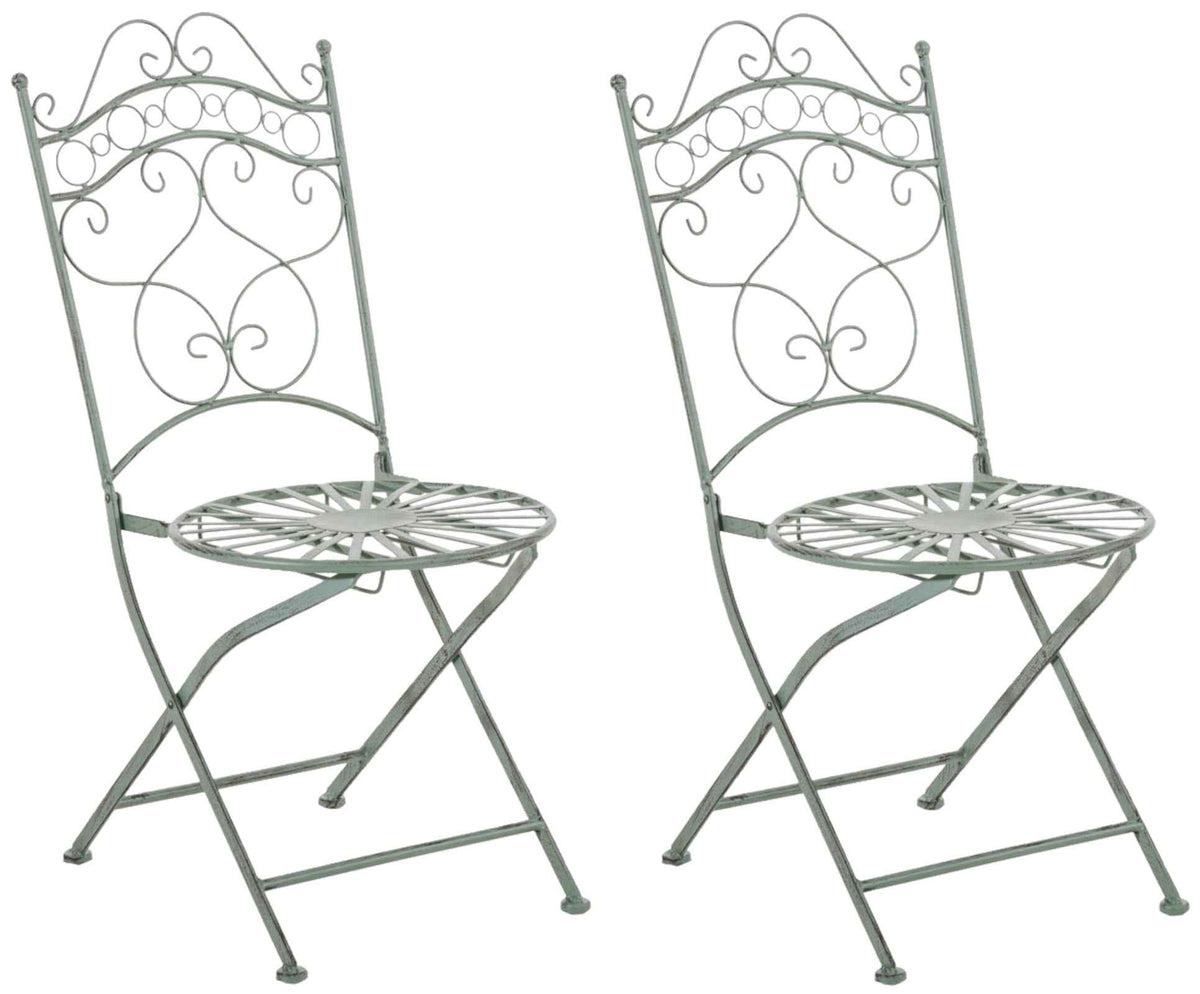 Set van 2 Indra Klapstoelen antiek/groen antik-grün