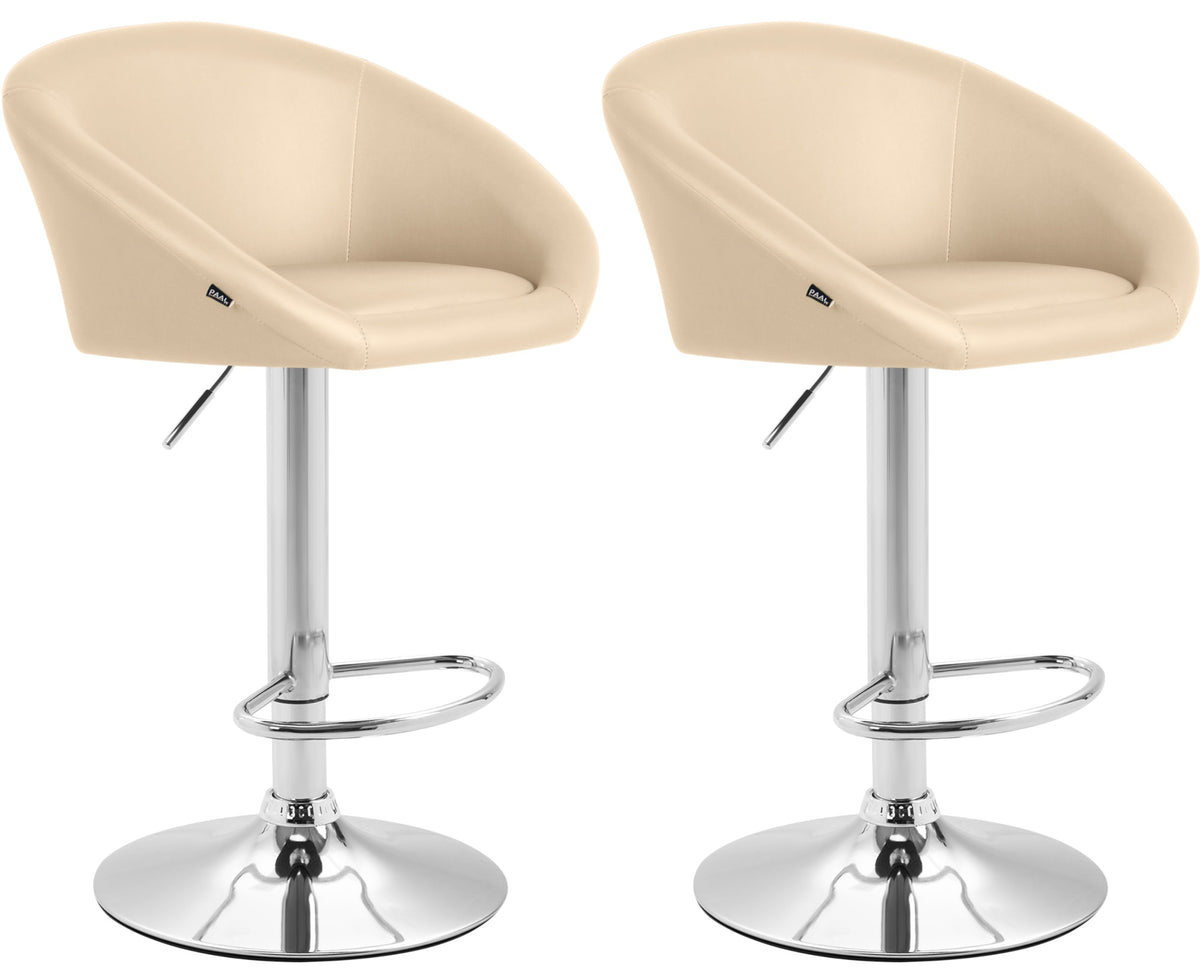 Set van 2 barkrukken Miami kunstleer creme creme