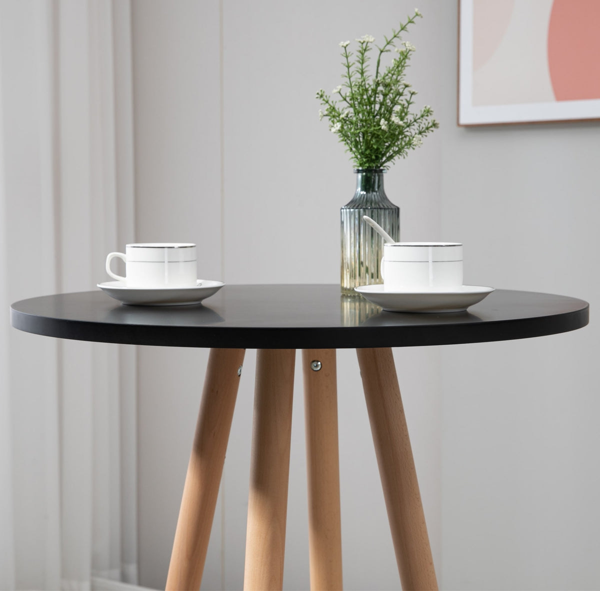 Ronde statafel Livia natura/zwart natura/schwarz