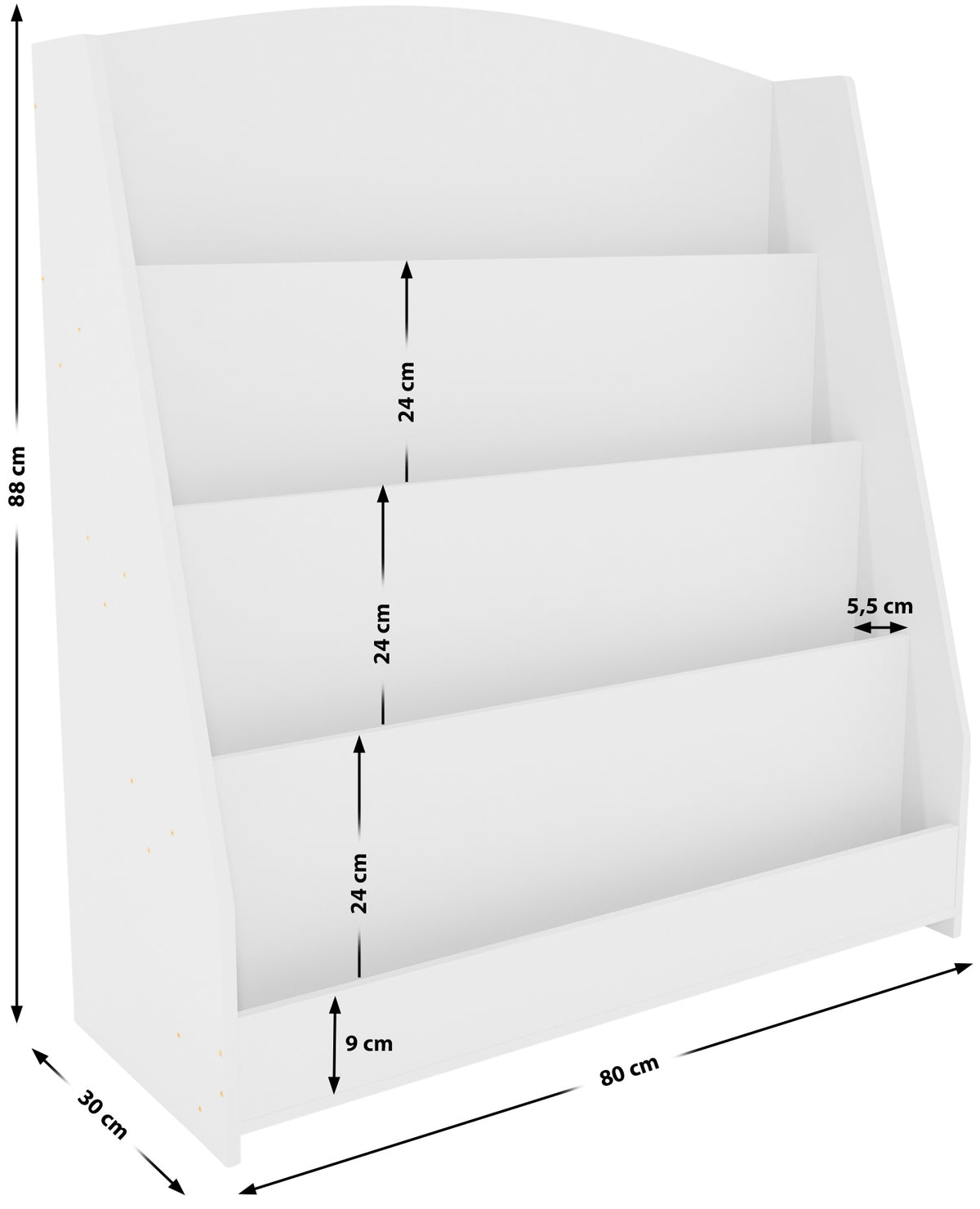 Boekenkast Melfa 80 cm weiß