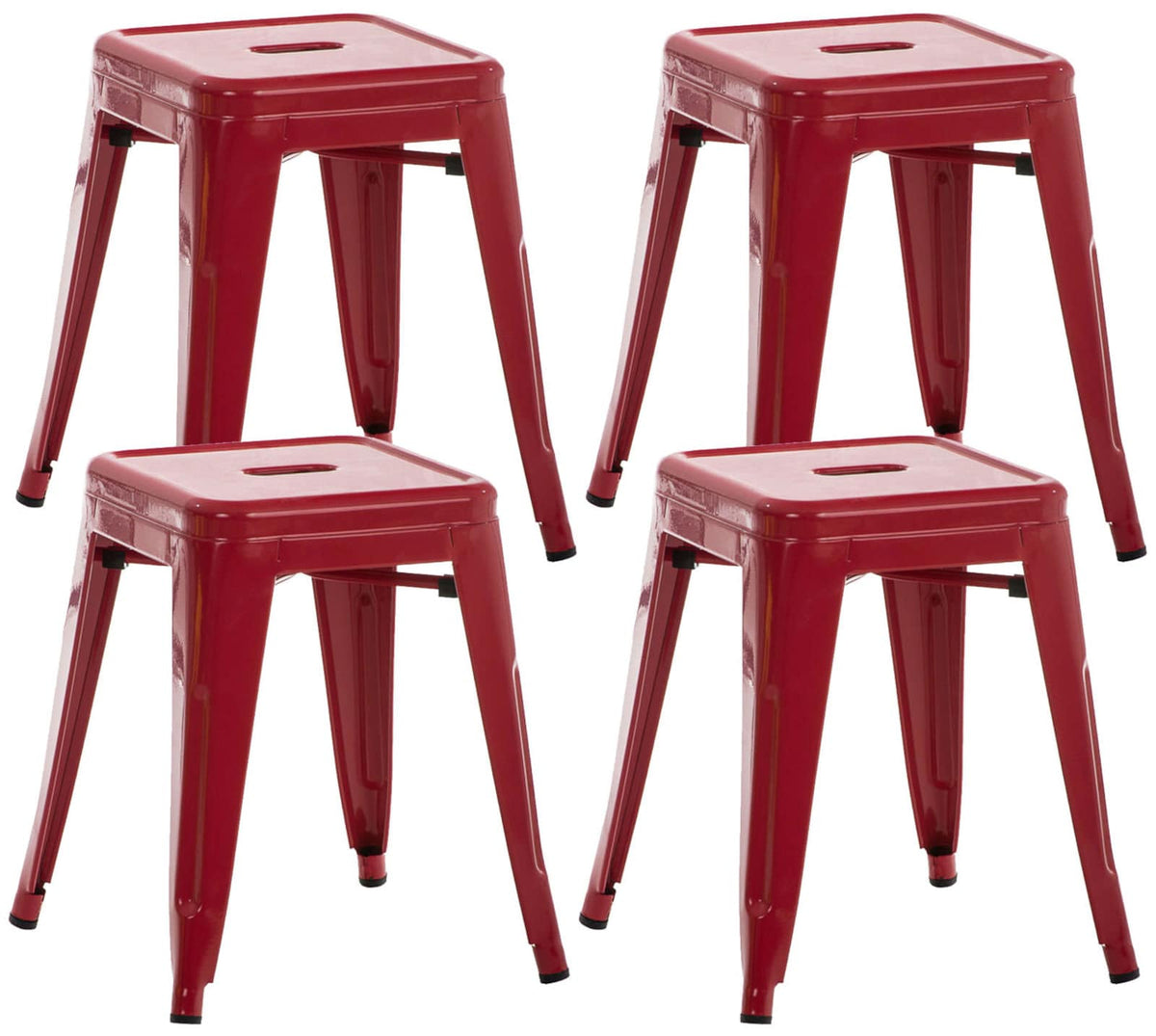 Set van 4 Armin krukken rood rot