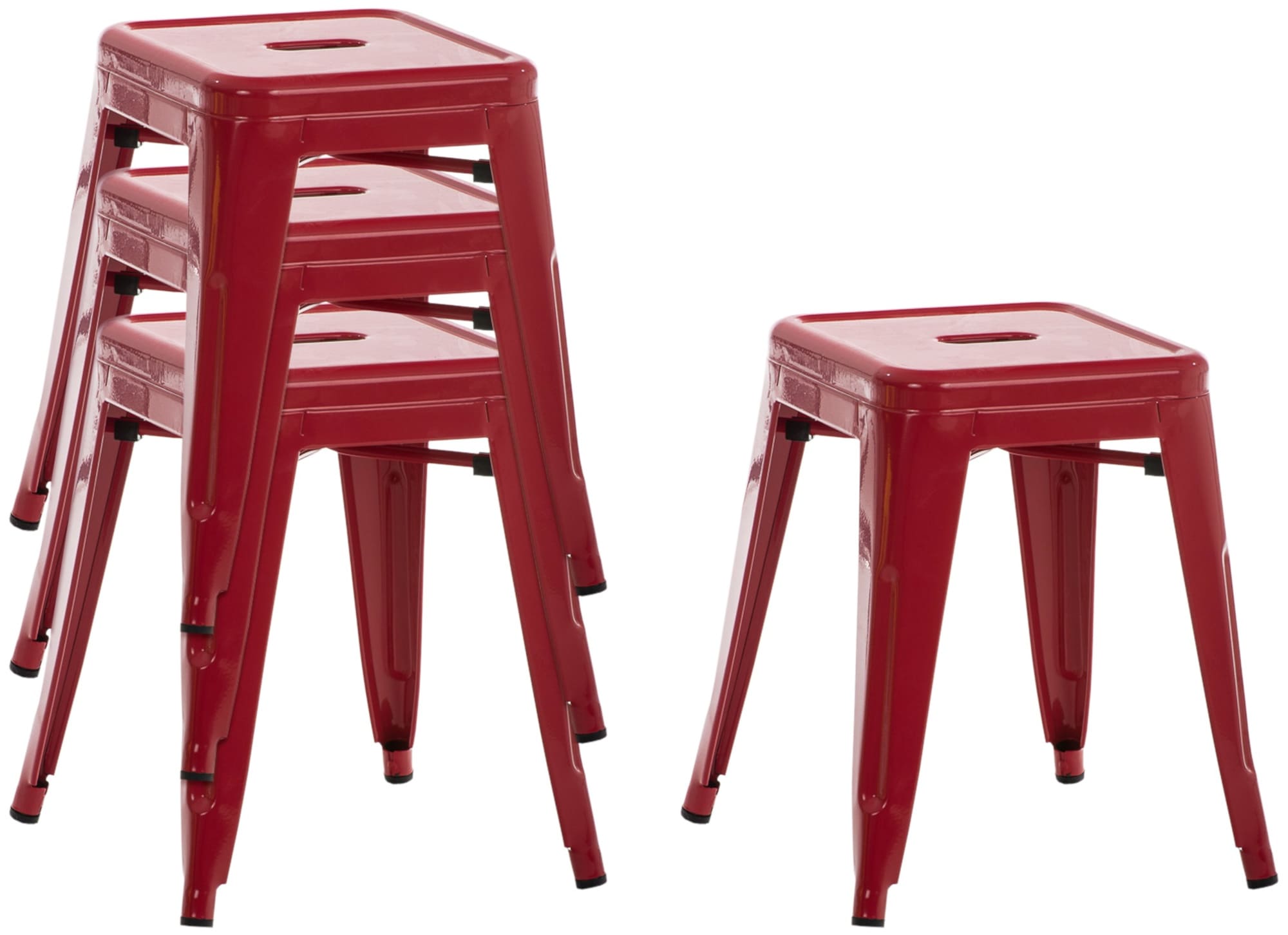 Set van 4 Armin krukken rood rot