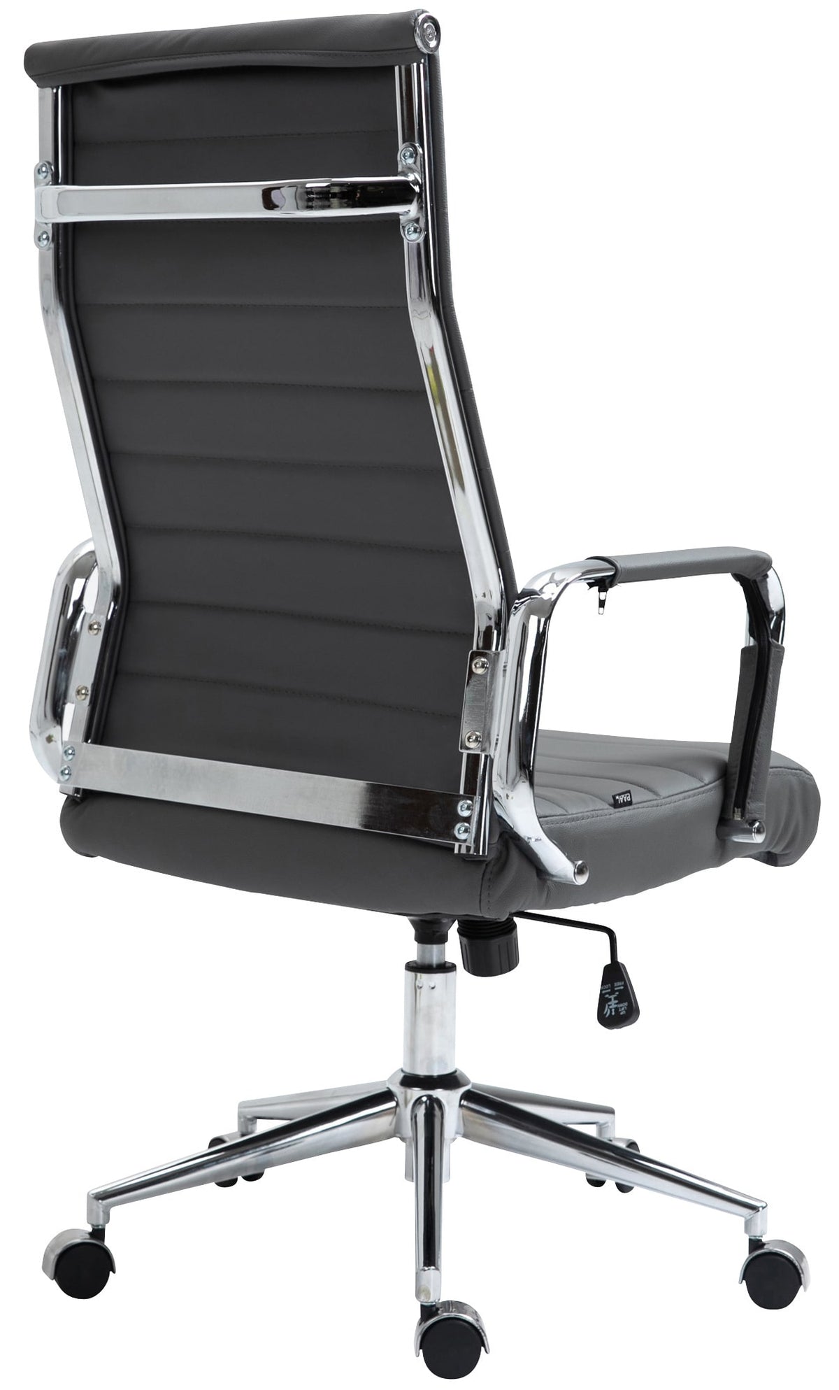 Bureaustoel Kolumbus Echt leer grijs grau
