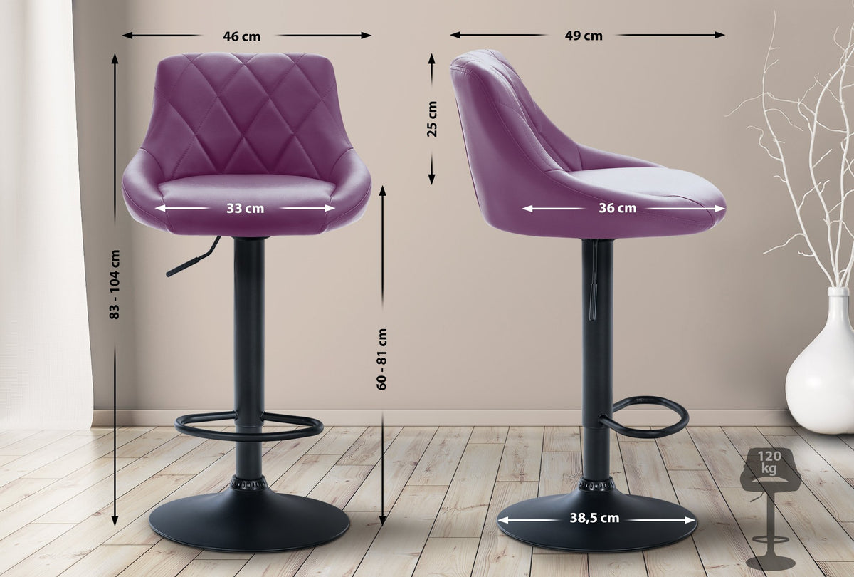Barkruk Lazio Kunstleer purper,zwart lila