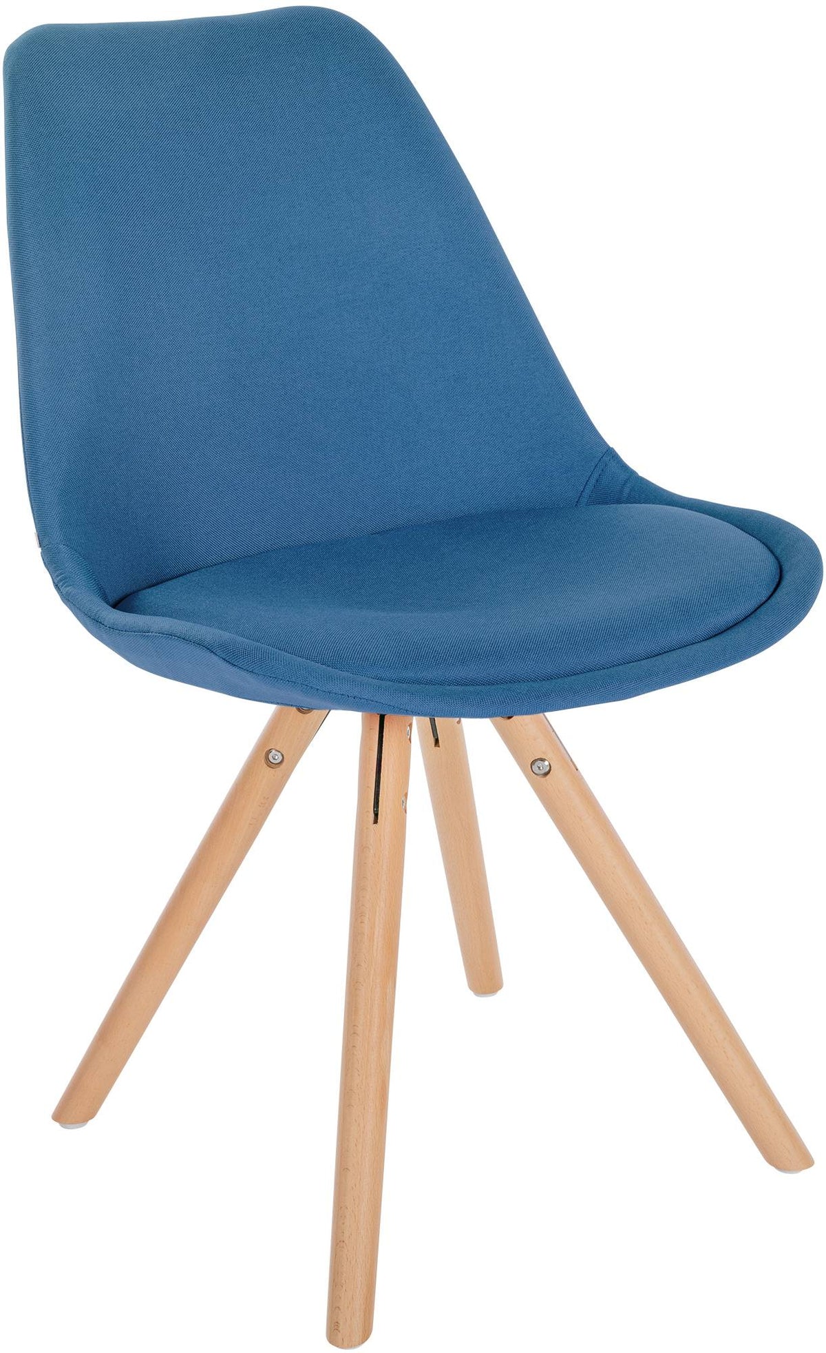Eetkamerstoel Sofia Stof blauw,natura (ronde) blau