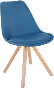 Eetkamerstoel Sofia Stof blauw,natura (vierkant) blau
