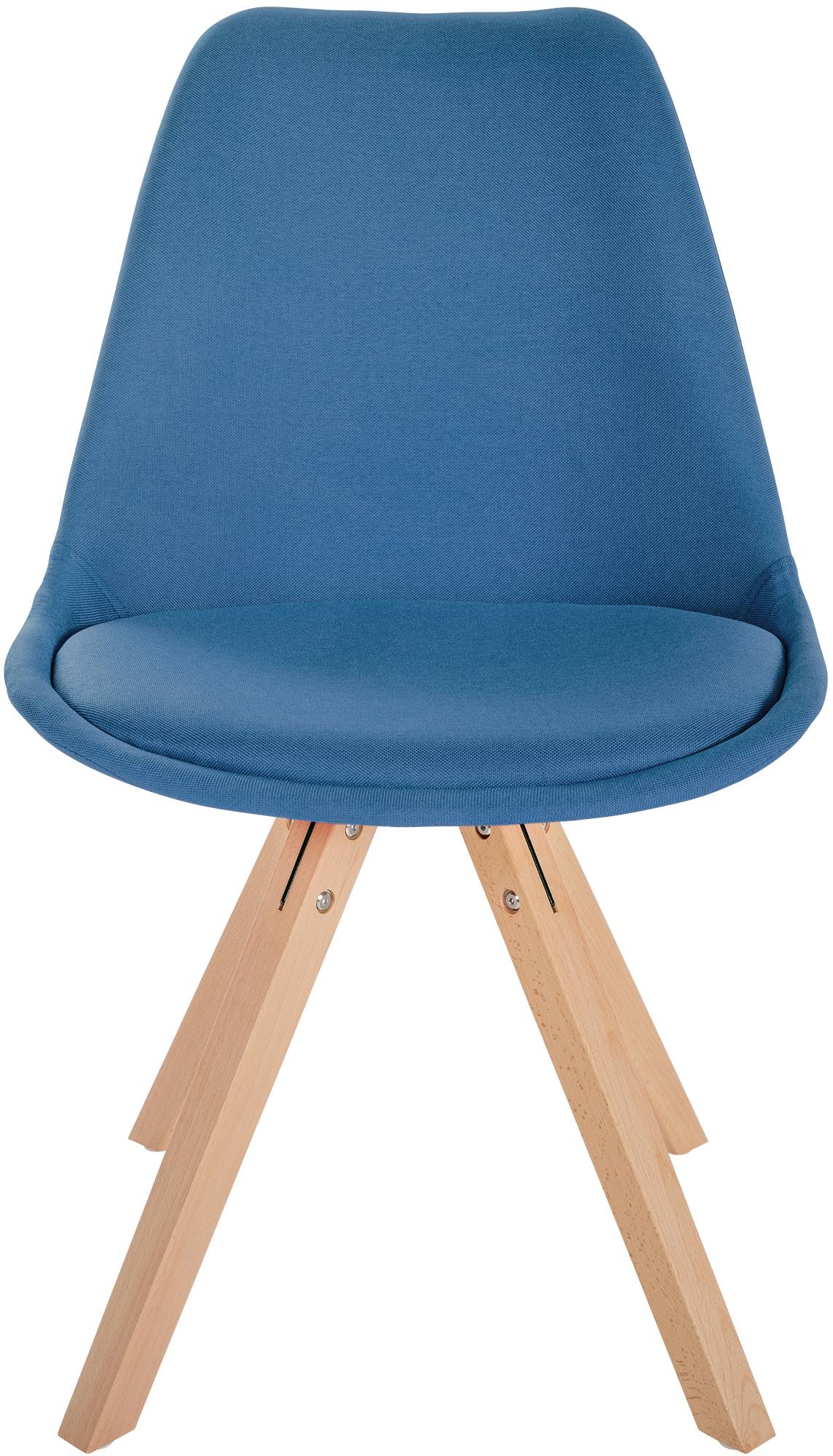 Eetkamerstoel Sofia Stof blauw,natura (vierkant) blau