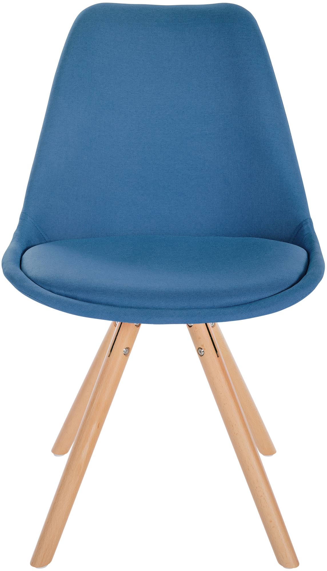 Eetkamerstoel Sofia Stof blauw,natura (ronde) blau