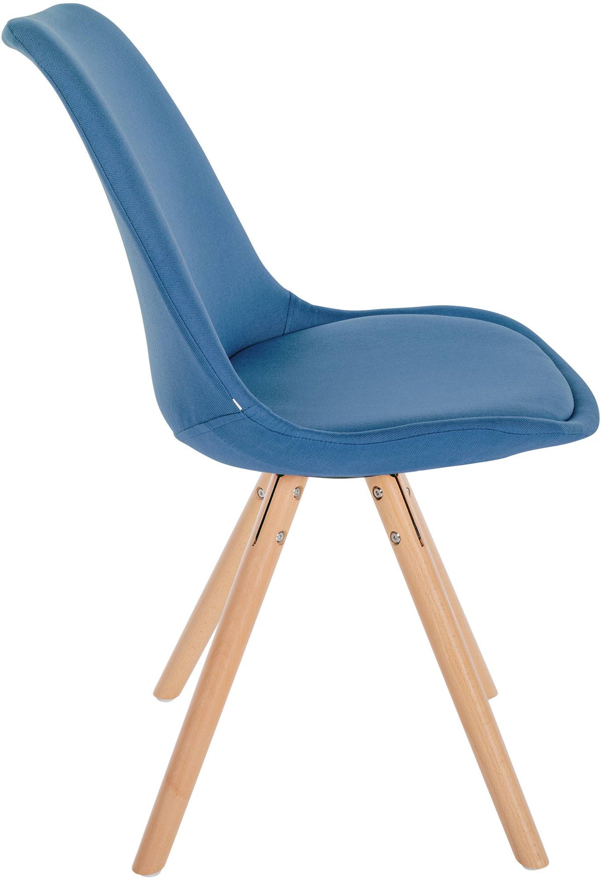 Eetkamerstoel Sofia Stof blauw,natura (ronde) blau