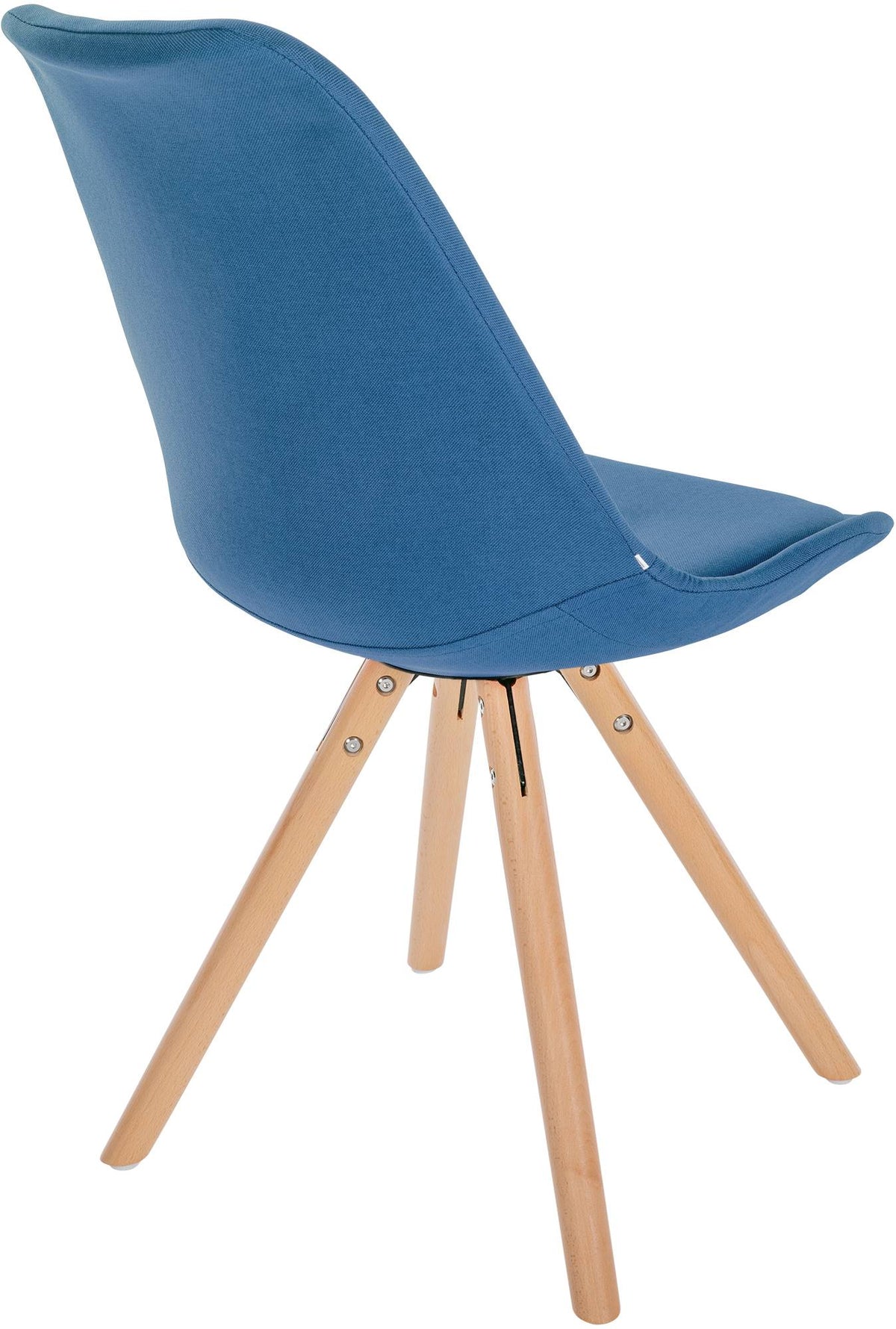 Eetkamerstoel Sofia Stof blauw,natura (ronde) blau