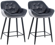 Set van 2 barkrukken Gibson donkergrijs,Fluweel dunkelgrau