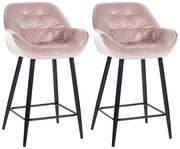 Set van 2 barkrukken Gibson roze,Fluweel pink