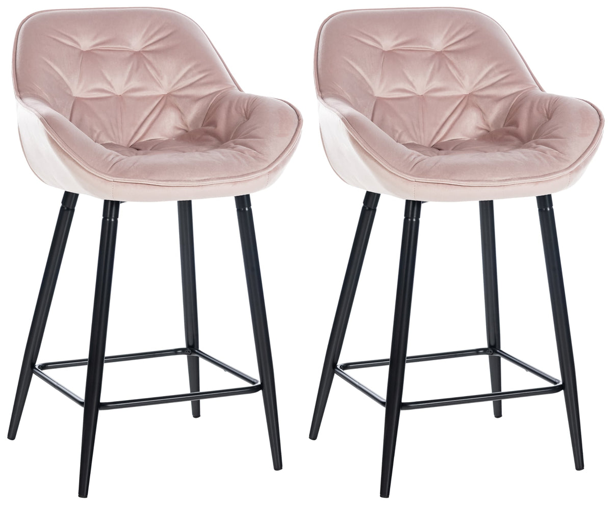 Set van 2 barkrukken Gibson roze,Fluweel pink