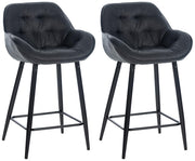 Set van 2 barkrukken Gibson donkergrijs,Stof dunkelgrau
