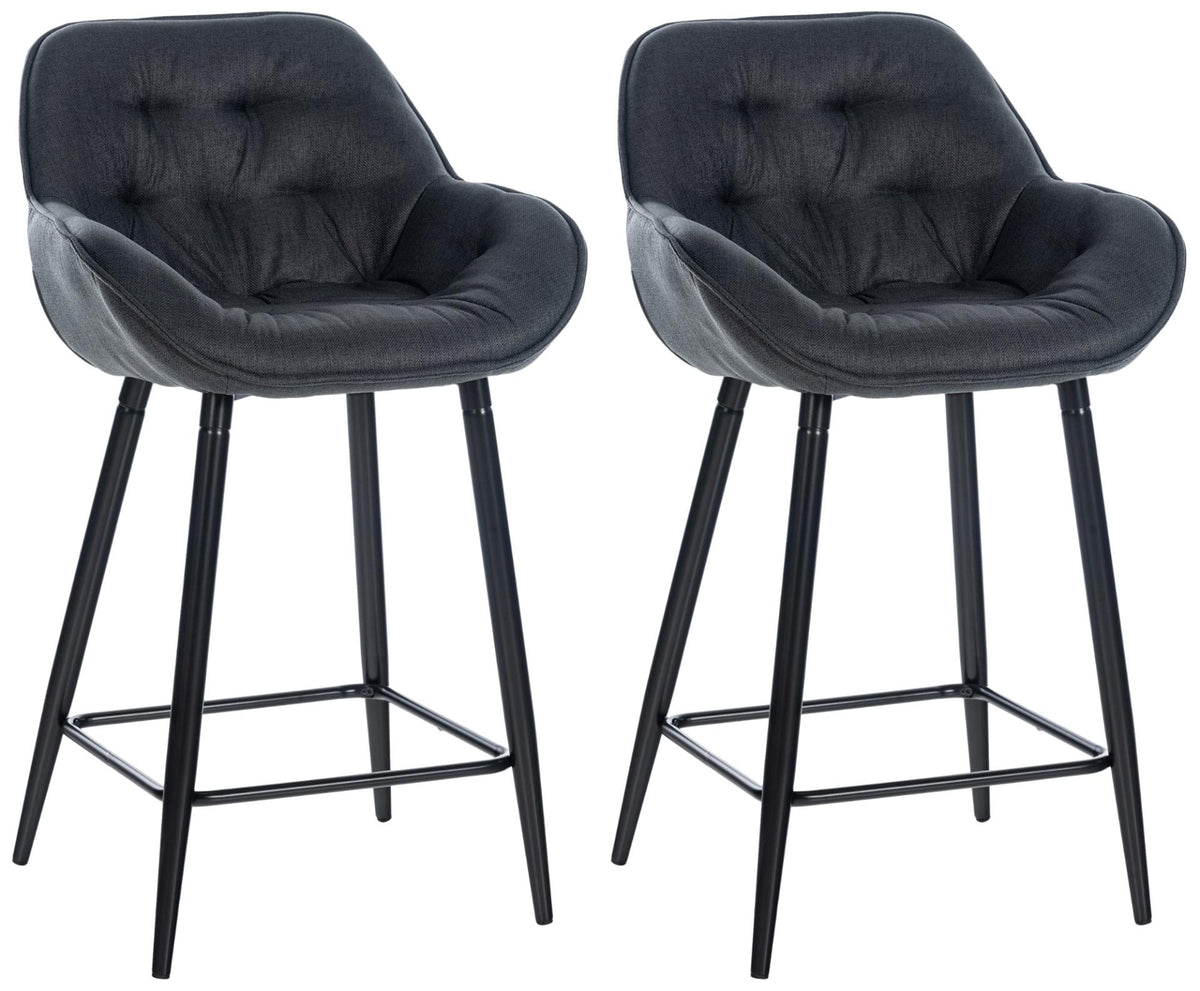Set van 2 barkrukken Gibson donkergrijs,Stof dunkelgrau
