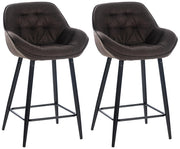 Set van 2 barkrukken Gibson bruin,Stof braun