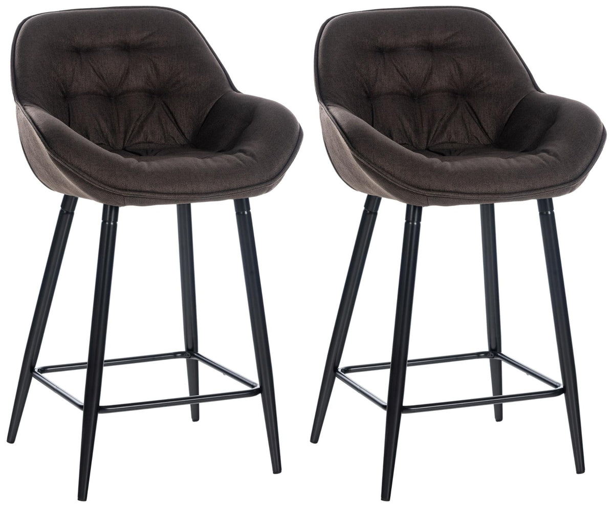 Set van 2 barkrukken Gibson bruin,Stof braun