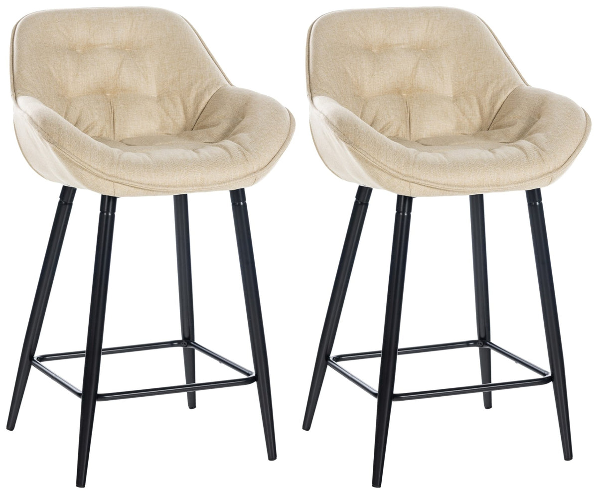 Set van 2 barkrukken Gibson creme,Stof creme