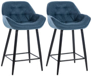 Set van 2 barkrukken Gibson blauw,Stof blau