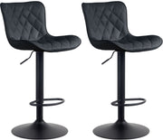 Set van 2 barkrukken Emma zwart,Kunstleer schwarz