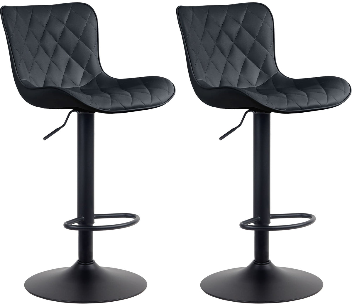 Set van 2 barkrukken Emma zwart,Kunstleer schwarz