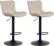 Set van 2 barkrukken Emma creme,Kunstleer creme