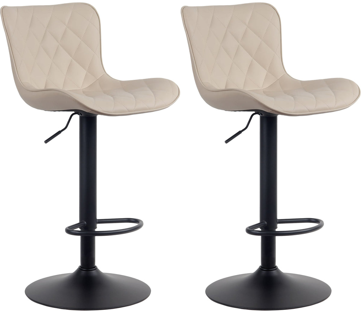 Set van 2 barkrukken Emma creme,Kunstleer creme