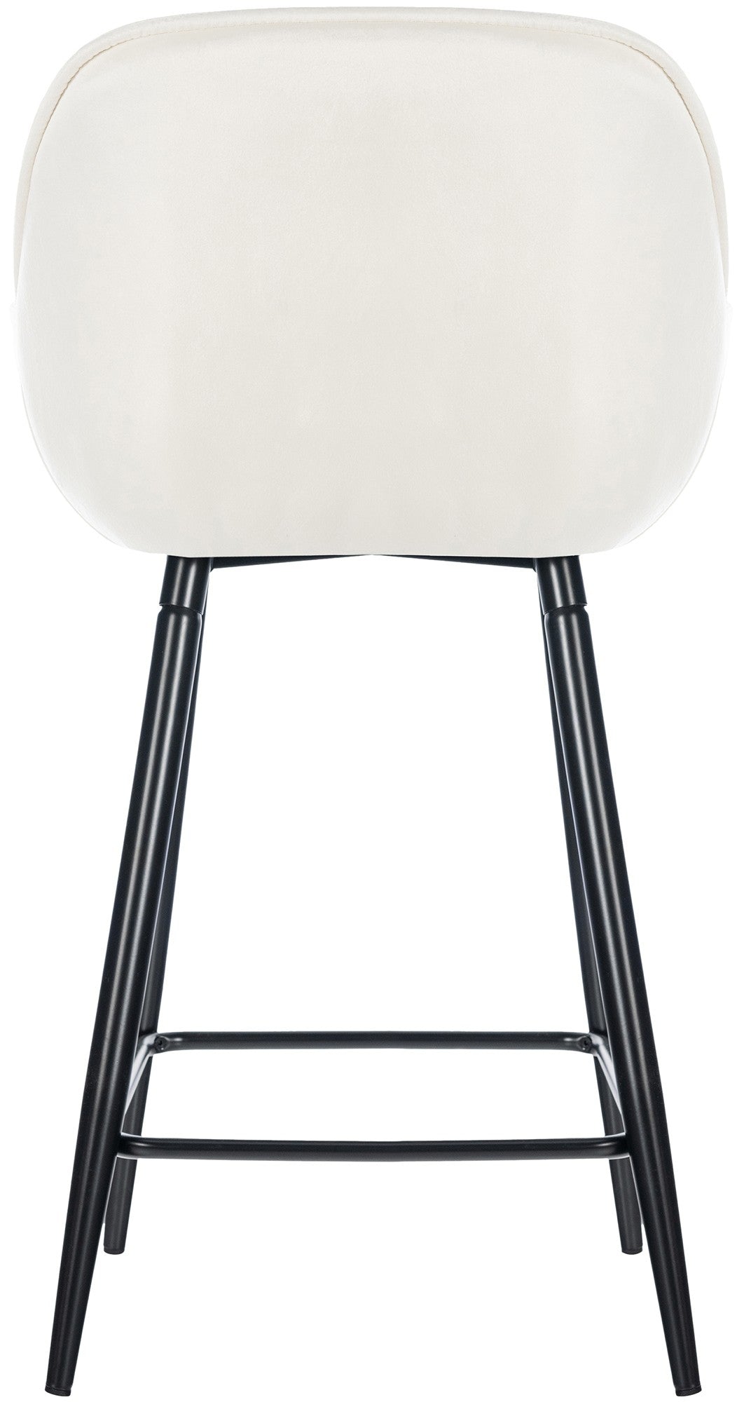 Set van 2 barkrukken Gibson creme,Fluweel creme