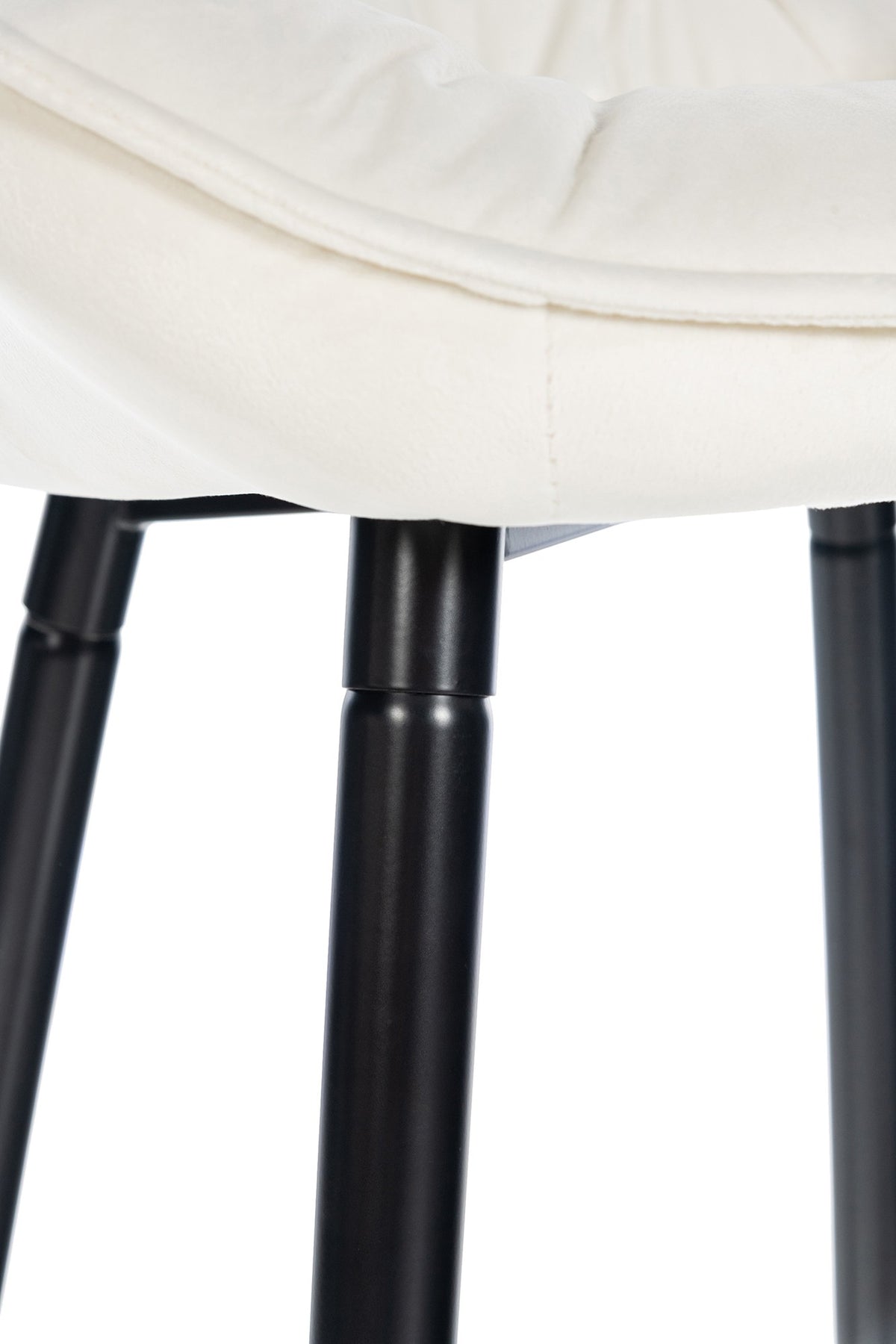 Set van 2 barkrukken Gibson creme,Fluweel creme