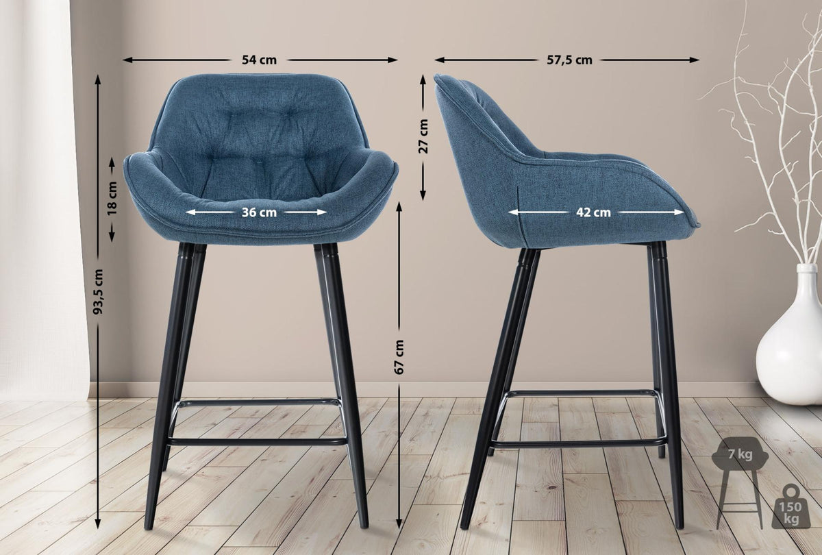 Barkruk Gibson blauw,Stof blau
