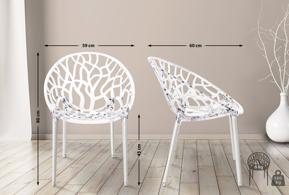 2er SET stapelstoel CRYSTAL transparant transparent